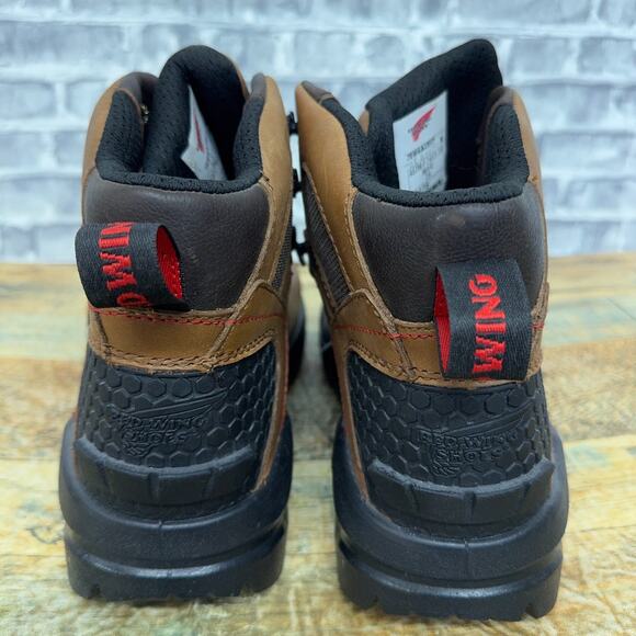 Red Wing Brown Aluminum Toe Waterproof Work Boots 2436 Mens Size 10 EE New - Picture 5 of 7